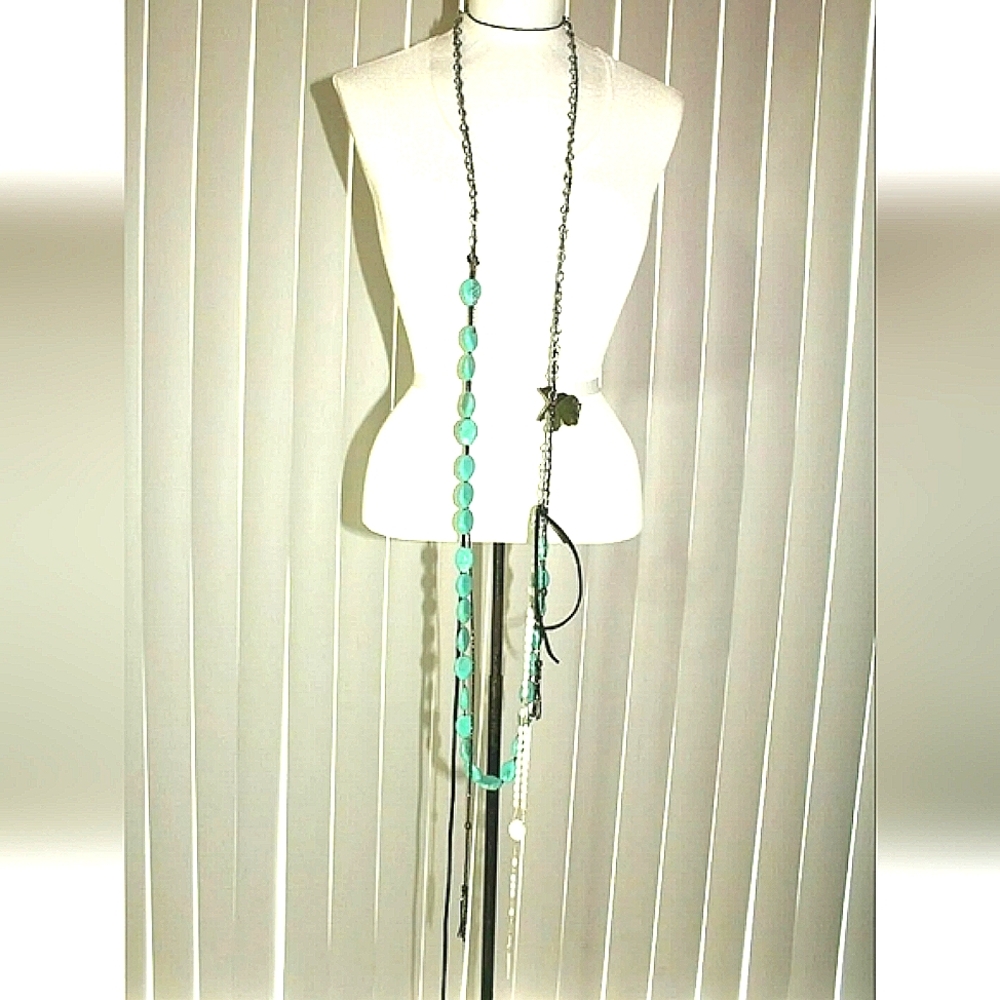 Choker Full Body Necklace, Chain, Gemstones Beads, Rosary, Worn Many Ways - Picture 2 of 12